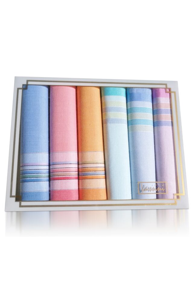 L36-1 Női textilzsebkendő 6db díszdobozban