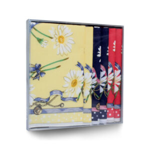 L39-10 Női textilzsebkendő 6db lapos dobozban